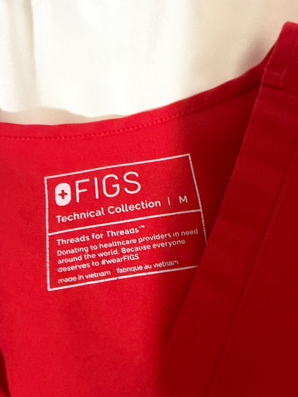 Figs Women’s Red Catarina Scrub Top - Picture 2 of 3